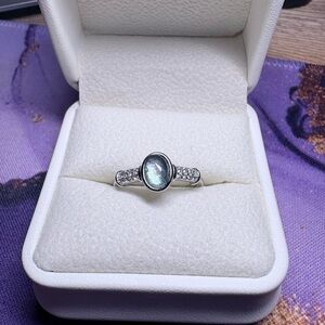 Blue MoonStone and Crystal Accents